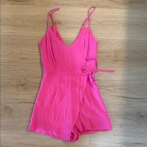 Superdown Vibrant Pink Zip-Up Top